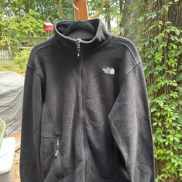 The North Face TNF Fleece Jacket Coat Black Nice Condition Men's Large - Picture 1 of 3